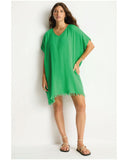 Sea Level Sunset Kaftan - Kelly Green