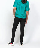 Back view of the Ketz-Ke Drainpipe Pant in Black highlighting the discrete back zip closure.