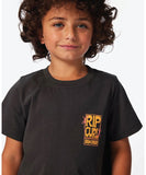 Rip Curl Grom Energy Logo Boys Tee - Washed Black