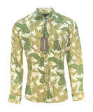 Mechmoto 100% Linen Print Shirt - Green