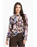 Front view of the Leila + Luca New York Top in Chocolate Mystique showing the elegant neckline and relaxed drape.