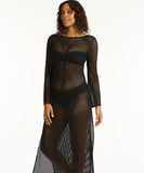 Sea Level Surf Mesh Long Dress - Black