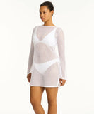 Sea Level Surf Mesh Cover Up - White