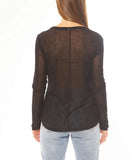 Leila + Luca Staple Long Sleeve Mesh Top - Black