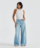 Wrangler Mid Stevie Relaxed Wide Jeans - Blue Velvet