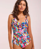 Moontide Side Trim One Piece Suit. - Multi