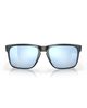 Oakley Holbrook XL Sunglasses in Matte Black front view showing the scaled up square lifestyle frame layout metallic rivets and premium glare-reducing marine Prizm Deep Water Polarized lenses, sold by Point Break Cambridge local family surf shop at 63 Duke street.