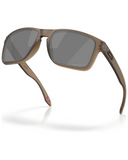 Oakley Holbrook XL Sunglasses in Matte Brown Smoke translucent frame front view showing the scaled up square lifestyle layout metallic rivets and premium glare-reducing Prizm Black Polarized lenses, sold by Point Break Cambridge local family surf shop at 63 Duke street.