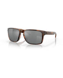 Oakley Holbrook XL Sunglasses in Matte Brown Tortoise front view showing the scaled up square lifestyle frame layout metallic rivets and premium color-tuning Prizm Black lenses, sold by Point Break Cambridge local family surf shop at 63 Duke street.
