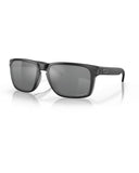 Oakley Holbrook XXL Sunglasses in Matte Black front view showing the extra-large square lifestyle frame layout metallic rivets and premium glare-reducing Prizm Black Polarized lenses, sold by Point Break Cambridge local family surf shop at 63 Duke street.