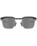 Oakley HSTN SQ 2.0 Sunglasses in Matte Black front view showing the progressive geometric square lifestyle frame layout and premium glare-reducing Prizm Black Polarized lenses, sold by Point Break Cambridge local family surf shop at 63 Duke street.