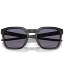 Oakley HSTN SQ 2.0 Sunglasses in Matte Black front view showing the progressive geometric square lifestyle frame layout modern lenses and premium color-tuning Prizm Grey lenses, sold by Point Break Cambridge local family surf shop at 63 Duke street.