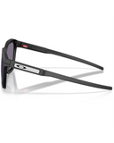 Oakley HSTN SQ 2.0 Sunglasses in Matte Black side profile view highlighting the comfortable sub-cultural trigger stem design and classic molded Oakley brand icon detail, sold by Point Break Cambridge local family surf shop at 63 Duke street.