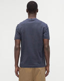 Oakley Lunar Ellipse Tee in Graphite grey back view showing the relaxed straight silhouette drape and premium structural shoulder panel seam stitching layout, sold by Point Break Cambridge local family surf shop at 63 Duke street.