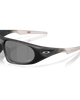 Oakley Neoforma Sunglasses in Matte Black close up view highlighting the premium durable O Matter finish high-definition Prizm lens surface and protective storage pouch, sold by Point Break Cambridge local family surf shop at 63 Duke street.