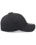 Oakley Tincan Cap in Black and Graphic Camo side profile view showing the eyelet ventilation holes and crown shape, sold by Point Break Cambridge local family surf shop at 63 Duke street.