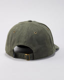 Oakley Tinfoil 3.0 LX Cap in New Dark Brush olive back view showing the clean closed rear architecture and premium continuous fitted stretch panel seam layouts, sold by Point Break Cambridge local family surf shop at 63 Duke street.
