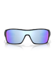 Oakley Turbine Rotor Sunglasses in Polished Black front view showing the active high-wrap full coverage frame layout secure nose pad alignment and premium glare-reducing marine Prizm Deep Water Polarized lenses, sold by Point Break Cambridge local family surf shop at 63 Duke street.