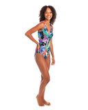 Togs Hermes V Neck Plunge One Piece Swimsuit - Multi