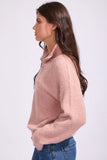 Rhythm Quinn Zip Knit - Pink