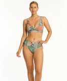 Sea Level Java Cross Front Multifit Bra Top - Coral