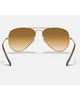 Ray-Ban Aviator Gradient Sunglasses in Polished Arista Gold back view showing the smooth minimalist gold metal frame architecture adjustable crystal nose pads and clear temple ear tip sleeves, sold by Point Break Cambridge local family surf shop at 63 Duke street.