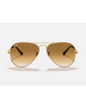 Ray-Ban Aviator Gradient Sunglasses in Polished Arista Gold front view showing the iconic teardrop wire metal frame layout double bridge architecture and premium Light Brown Gradient mineral glass lenses, sold by Point Break Cambridge local family surf shop at 63 Duke street.