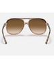 Ray-Ban Bill Sunglasses in Polished Havana On Transparent Brown back view showing the smooth interior translucent crystal brown acetate frame layout comfortable molded nose pads and premium metal hinge structures, sold by Point Break Cambridge local family surf shop at 63 Duke street.