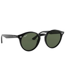 Ray-Ban Sunglasses in Black front view showing the elegant acetate frame layout metallic rivets and premium optical clarity Dark Green mineral glass lenses, sold by Point Break Cambridge local family surf shop at 63 Duke street.