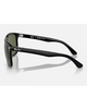Ray-Ban Boyfriend Two Sunglasses in Polished Black side profile view highlighting the thick comfortable temple arm taper and iconic classic script raised silver Ray-Ban brand logo detailing, sold by Point Break Cambridge local family surf shop at 63 Duke street.