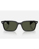 Ray-Ban Brunel Sunglasses in Polished Black front view showing the clean rectangular lifestyle frame layout flat brow line and premium optical clarity G-15 Green mineral glass lenses, sold by Point Break Cambridge local family surf shop at 63 Duke street.