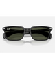 Ray-Ban Brunel Sunglasses in Polished Black front view showing the clean rectangular lifestyle frame layout flat brow line and premium optical clarity G-15 Green mineral glass lenses, sold by Point Break Cambridge local family surf shop at 63 Duke street.
