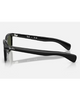 Ray-Ban Brunel Sunglasses in Polished Black side profile view highlighting the sleek straight-end temple arm taper and iconic metallic rivet detailing drawn from the archives, sold by Point Break Cambridge local family surf shop at 63 Duke street.