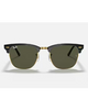 Ray-Ban Clubmaster Classic Sunglasses in Black on Arista Gold front view showing the iconic browline lifestyle frame layout gold-toned metal rims and premium optical clarity G-15 Green mineral glass lenses, sold by Point Break Cambridge local family surf shop at 63 Duke street.