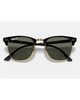 Ray-Ban Clubmaster Classic Sunglasses in Polished Black and Gold front view showing the iconic browline lifestyle frame layout gold-toned rims and premium optical clarity G-15 Green mineral glass lenses, sold by Point Break Cambridge local family surf shop at 63 Duke street.
