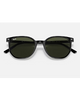 Ray-Ban Elliot Sunglasses in Polished Black front view showing the sleek low-profile minimalist frame layout fine keyhole bridge design and premium optical clarity G-15 Green mineral glass lenses, sold by Point Break Cambridge local family surf shop at 63 Duke street.