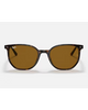 Ray-Ban Elliot Sunglasses in Polished Havana tortoiseshell front view showing the sleek low-profile minimalist frame layout fine keyhole bridge design and premium optical clarity Brown mineral glass lenses, sold by Point Break Cambridge local family surf shop at 63 Duke street.