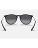Ray-Ban Erika Classic Sunglasses in Matte Rubber Black back view showing the smooth interior soft-touch frame architecture comfortable molded nose bridge zones and precise ultra-thin temple wire layout, sold by Point Break Cambridge local family surf shop at 63 Duke street.
