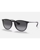 Ray-Ban Erika Classic Sunglasses in Matte Rubber Black front view showing the elegant oversized round front chassis sleek keyhole bridge line and premium Light Grey Gradient Dark Grey lenses, sold by Point Break Cambridge local family surf shop at 63 Duke street.
