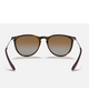 Ray-Ban Erika Classic Sunglasses in Polished Light Havana tortoiseshell back view showing the smooth interior glossy frame architecture comfortable molded nose bridge zones and precise ultra-thin temple wire layout, sold by Point Break Cambridge local family surf shop at 63 Duke street.