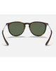 Ray-Ban Erika Classic Sunglasses in Polished Light Havana tortoiseshell back view showing the smooth interior glossy frame architecture comfortable molded nose bridge zones and precise ultra-thin temple wire layout, sold by Point Break Cambridge local family surf shop at 63 Duke street.