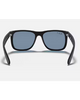 Ray-Ban Justin Classic Sunglasses in Matte Rubber Black back view showing the smooth interior rubberised frame architecture contour lines and premium structural metal hinge layouts, sold by Point Break Cambridge local family surf shop at 63 Duke street.