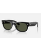 Ray-Ban Mega Wayfarer II Sunglasses in Polished Black front view showing the bold chunky acetate lifestyle frame layout thick temple lugs and premium high-contrast G-15 Green mineral glass lenses, sold by Point Break Cambridge local family surf shop at 63 Duke street.