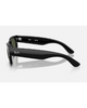 Ray-Ban Mega Wayfarer II Sunglasses in Polished Black side profile view highlighting the extra-thick comfortable temple arm taper and iconic classic script raised silver Ray-Ban brand logo detailing, sold by Point Break Cambridge local family surf shop at 63 Duke street.