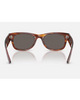 Ray-Ban Mega Wayfarer II Sunglasses in Polished Striped Havana back view showing the smooth interior chunky glossy tortoiseshell acetate frame architecture contour lines and heavy-duty structural hinge layouts, sold by Point Break Cambridge local family surf shop at 63 Duke street.