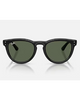 Ray-Ban Sunglasses in Polished Black front view showing the elegant acetate frame layout metallic rivets and premium optical clarity Dark Green mineral glass lenses, sold by Point Break Cambridge local family surf shop at 63 Duke street.
