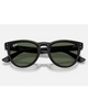 Ray-Ban Sunglasses in Polished Black front view showing the elegant acetate frame layout metallic rivets and premium optical clarity Dark Green mineral glass lenses, sold by Point Break Cambridge local family surf shop at 63 Duke street.