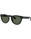 Ray-Ban Sunglasses in Polished Black front view showing the elegant acetate frame layout metallic rivets and premium optical clarity Dark Green mineral glass lenses, sold by Point Break Cambridge local family surf shop at 63 Duke street.