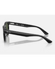 Ray-Ban Sunglasses in Polished Black side profile view highlighting the comfortable contoured temple arm taper and iconic classic script raised silver Ray-Ban brand logo detailing, sold by Point Break Cambridge local family surf shop at 63 Duke street.