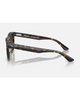 Ray-Ban Sunglasses in Polished Havana tortoiseshell side profile view highlighting the comfortable contoured temple arm taper and iconic classic script raised silver Ray-Ban brand logo detailing, sold by Point Break Cambridge local family surf shop at 63 Duke street.